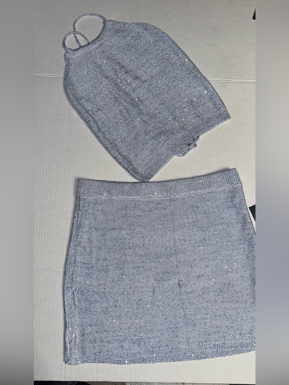 wild fable Silver Sparkle Knit Pencil Skirt